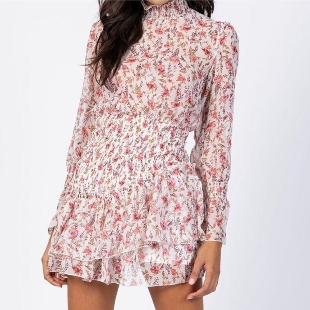 Princess Polly guetta floral long sleeve mini dress - Picture 3 of 4